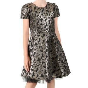BLUSH BY US ANGELS Kids' Metallic Butterfly Brocade Party Dress size 14 NWOT